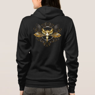 Förgylld fågelskelett på svart bakgrund t shirt