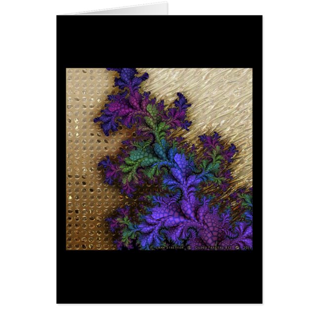 Förgylld Fractal #12 Hälsningskort (Framsidan)