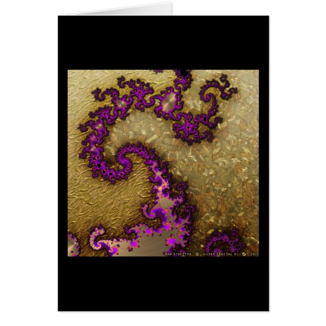 Förgylld Fractal #1 Hälsningskort (Framsidan)