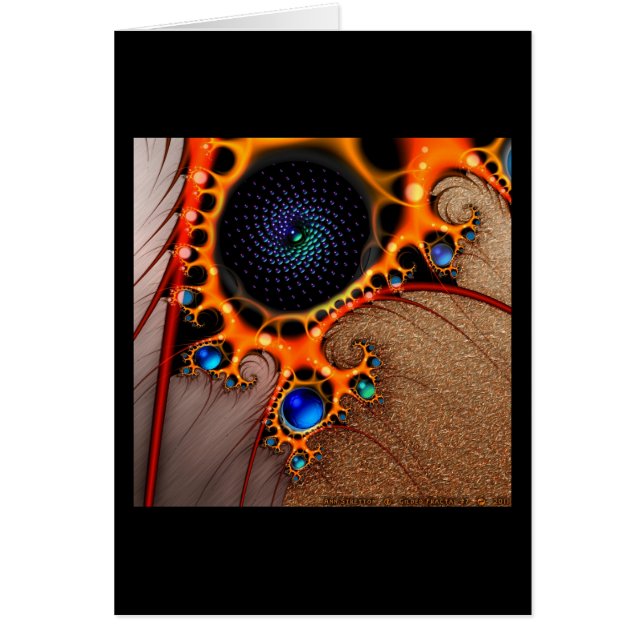 Förgylld Fractal #7 Hälsningskort (Framsidan)