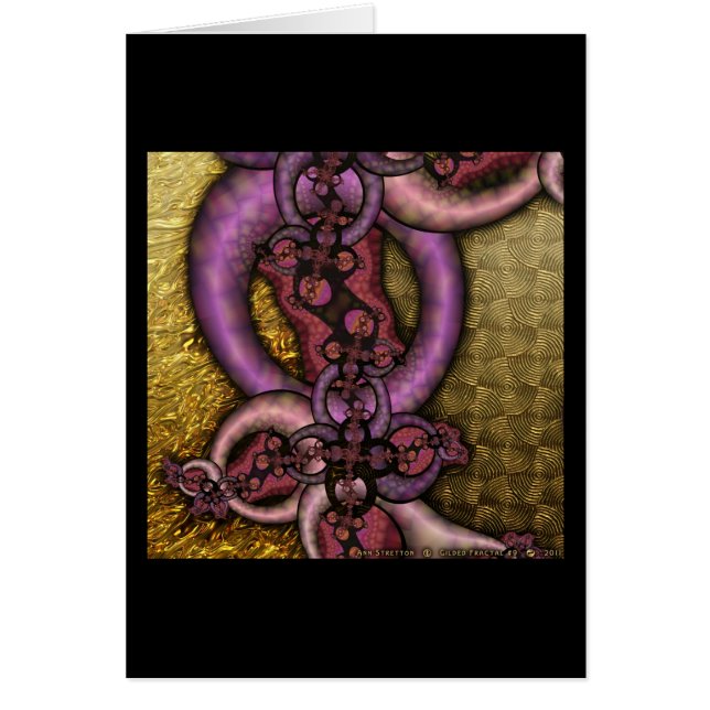 Förgylld Fractal #9 Hälsningskort (Framsidan)