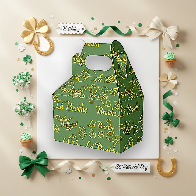 Förgylld gaelisk födelsedagssage St. Patricks möns Presentaskar (Skapare uppladdad)