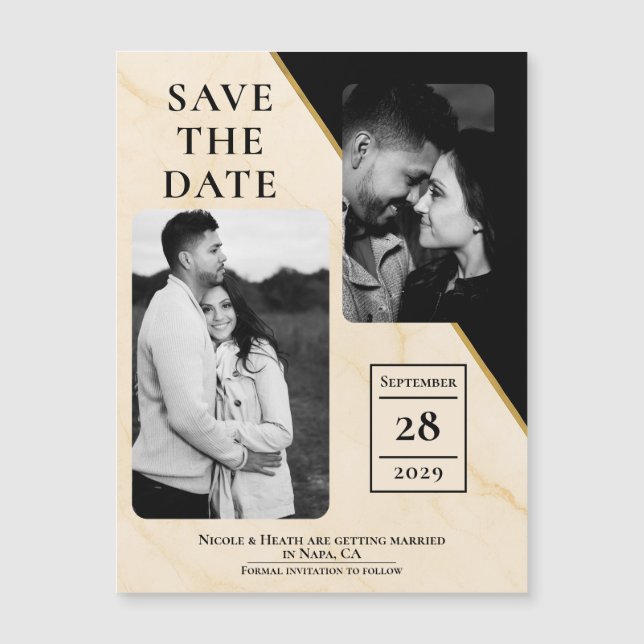 Förgylld geometri Lyx Elfenben & Guld Marmor Spara (Framsida)