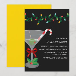 Förgylld Glam jul firande cocktailparty Inbjudningar