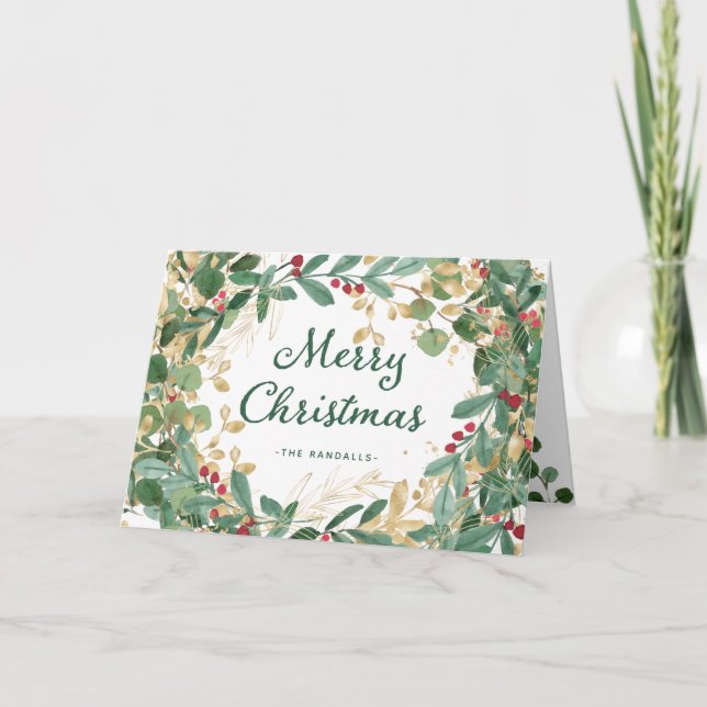 Förgylld grönska | God jul Helgkort (Framsida)