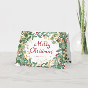 Förgylld grönska God Jul Helgkort