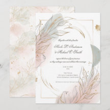 Förgylld guld Sage & Blush Botanisk Bröllopsfest