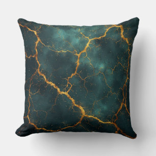 Förgylld Kintsugi Abstrakt Lyx Motståndsförmåga De Kudde