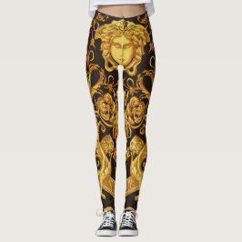 Förgylld Medusa med Barocka Ornament Leggings