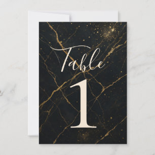 Förgylld Midnight Marble Svart & Guld Bröllopsduk Inbjudningar