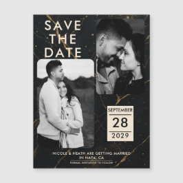 Förgylld Midnight Marble Svart & Guld Spara Datum