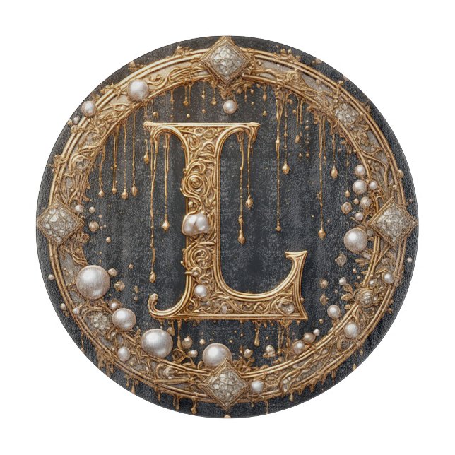 Förgylld monogram initialbokstav L (Framsidan)