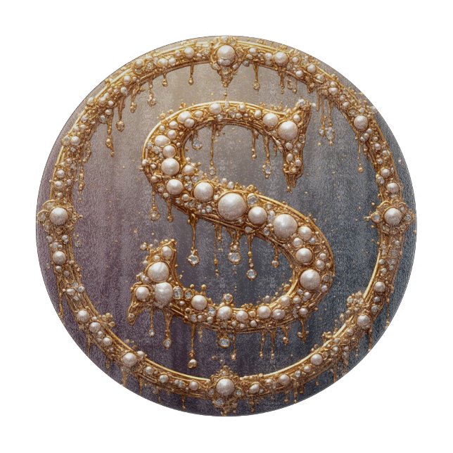 Förgylld monogram initialbokstav S (Framsidan)