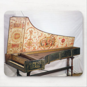 Förgylld och målad harpsichord musmatta