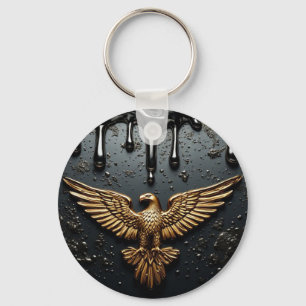 Förgylld örnemblem med utbredda vingar nyckelring