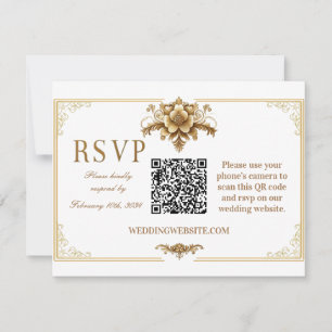Förgylld Royal RSVP QR-kod Kort