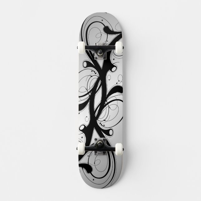 Förgylld silver old school skateboard bräda 21,6 cm (Framsida)
