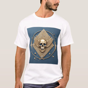 ☠️ Förgylld Skalle Med Vingar Gotisk Present För M T Shirt