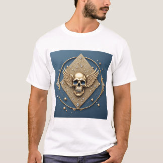 ☠️ Förgylld Skalle Med Vingar Gotisk Present För M T Shirt