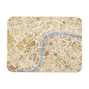 Förgylld stadskarta av London Magnet