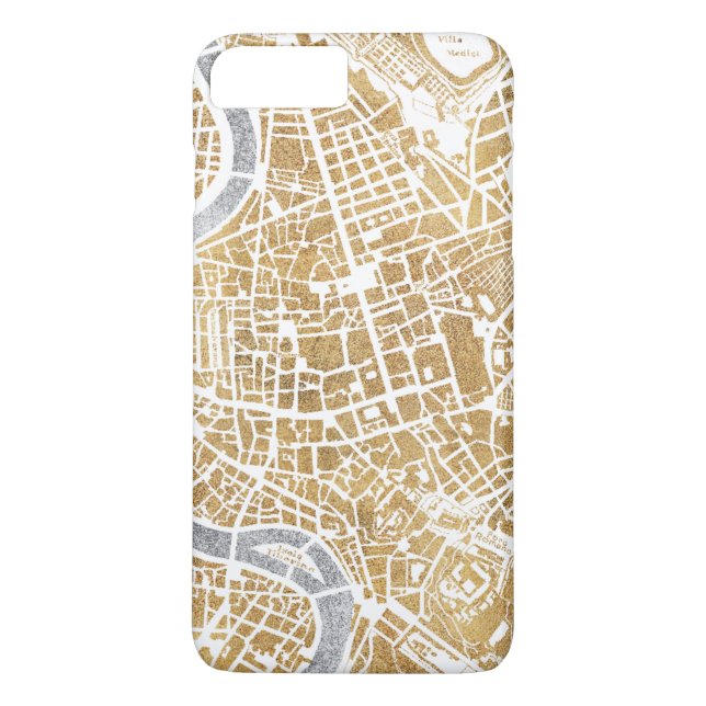 Förgylld stadskarta av Rome Case-Mate iPhone Skal (Baksida)