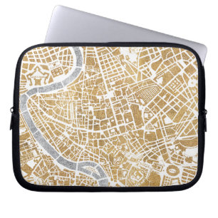 Förgylld stadskarta av Rome Laptop Fodral