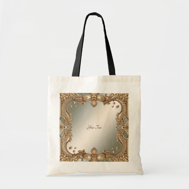 Förgylld utsmyckad ram Totebag Tygkasse (Framsidan)