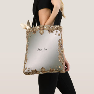 Förgylld utsmyckad ram Totebag Tygkasse
