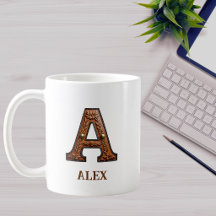 Förgylld västerländsk läderinitial monogram A