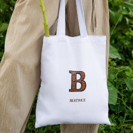 Förgylld västerländsk läderinitial Monogram B Tygkasse