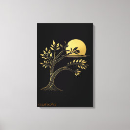 Förgylld Zen Horisont Museumkvalitet Galleri Canva Canvastryck