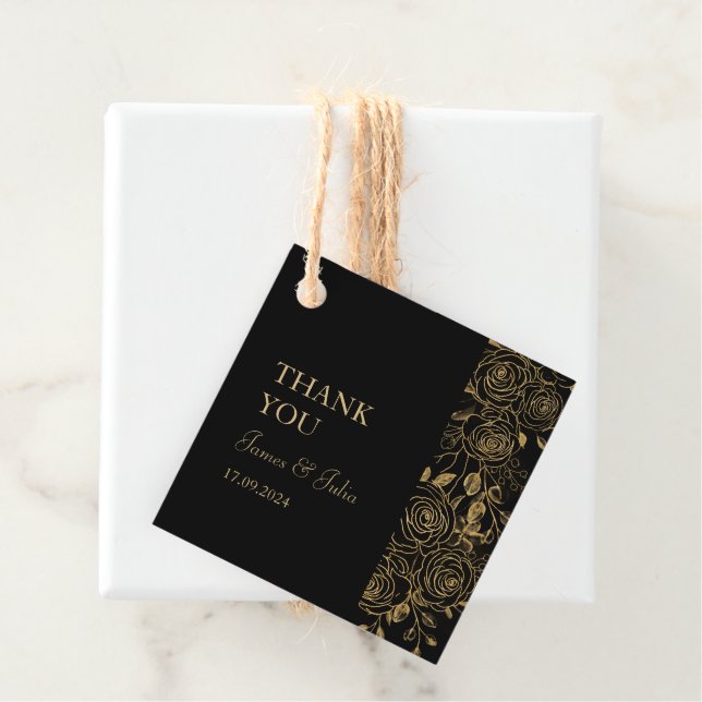 Förgyllda Blommor Gåvor Etiketter (På plats)