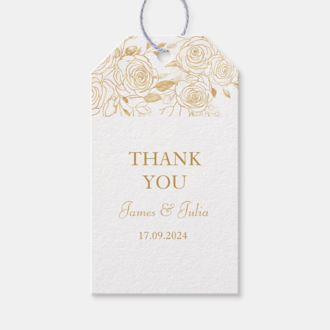 Förgyllda Blommor Presentetikett (Framsidan)