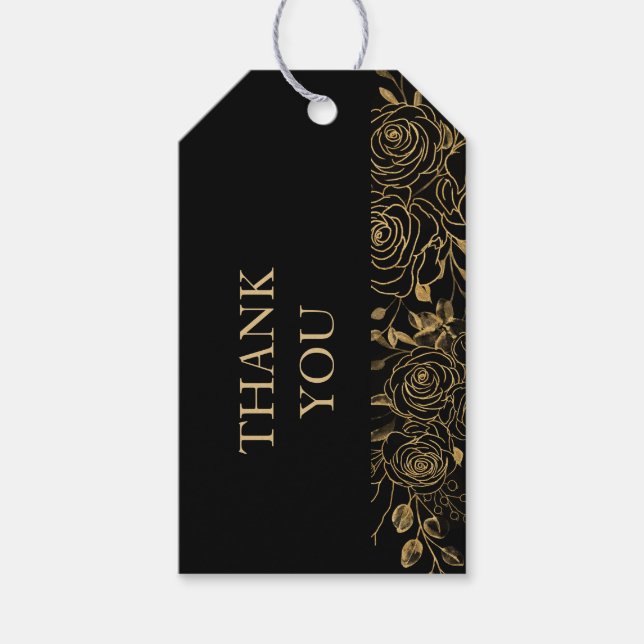 Förgyllda Blommor Presentetikett (Framsidan)