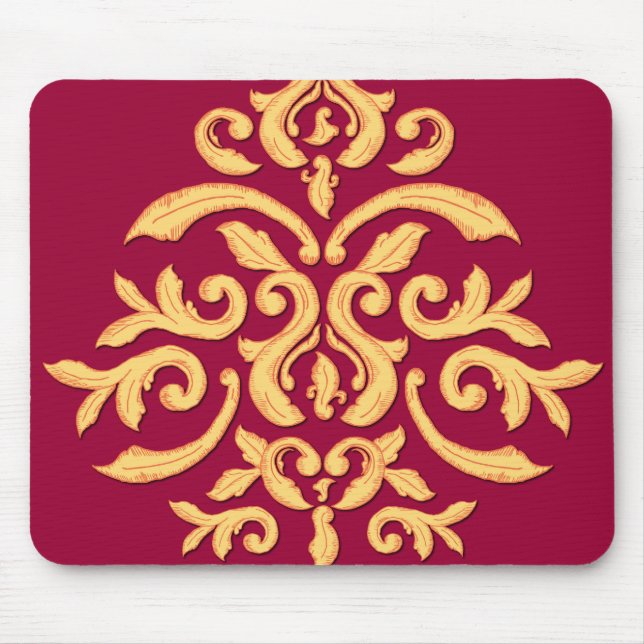 Förgyllda damastast Mousepad för det eleganta Musmatta (Framsidan)