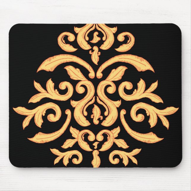 Förgyllda damastast Mousepad för det eleganta Musmatta (Framsidan)