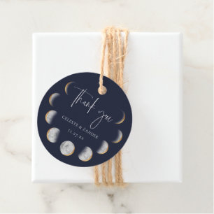 Förgyllda månfaser Bröllop Tack Gåvor Etiketter