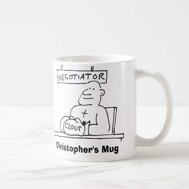 Förhandlare har boxningshandske med inflytande. Lä Kaffemugg (Höger)