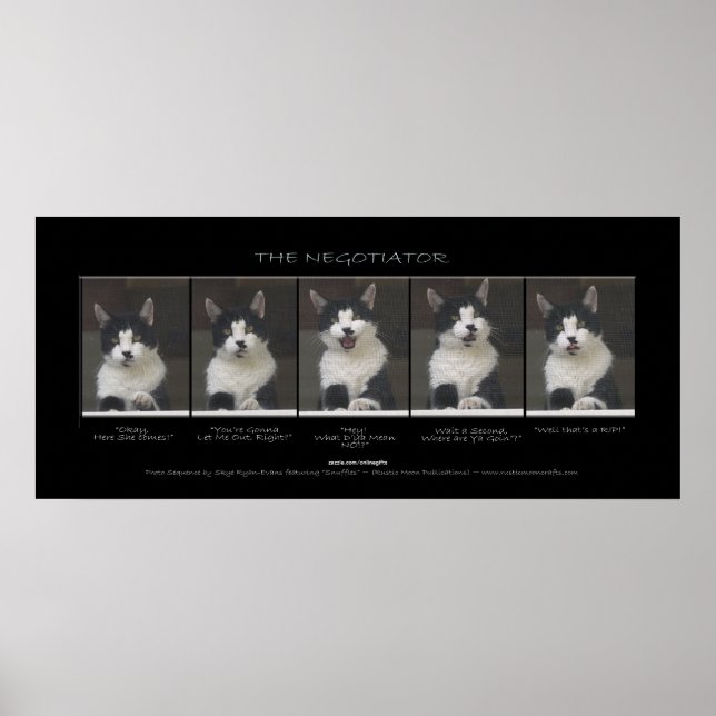 "FÖRHANDLAREN" Lustigt Pet Cat-utskrift Poster (Framsidan)
