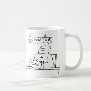 Förhandlaren på Desk har Boxing Glove med Clout Kaffemugg