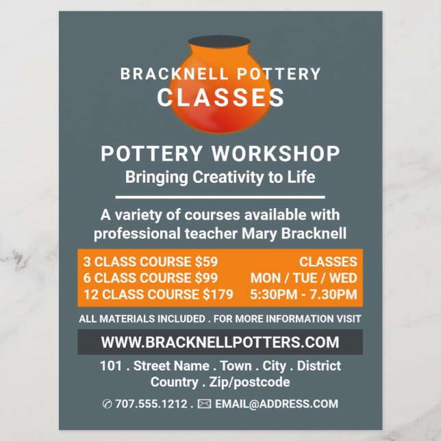 Förhandsutkast, pappersklasser, Potter Reklamblad (Framsidan)