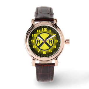 Förhandsvarningsskylt: Railroad Crossings Watch Wa Armbandsur