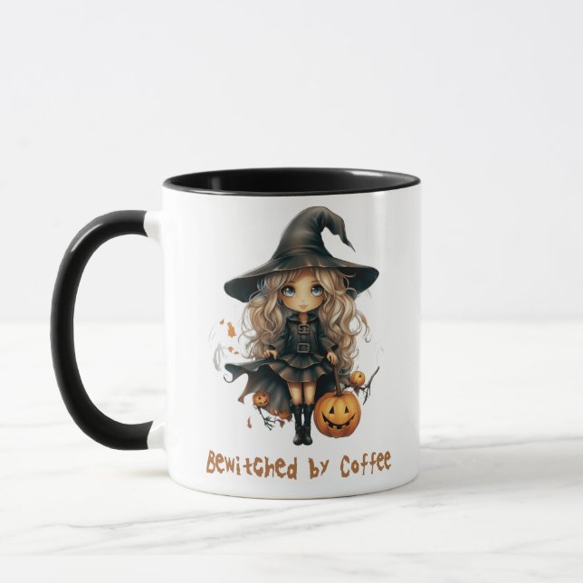 Förhäxad av kaffe Söt häxa Halloween-mugg Mugg (Vänster)