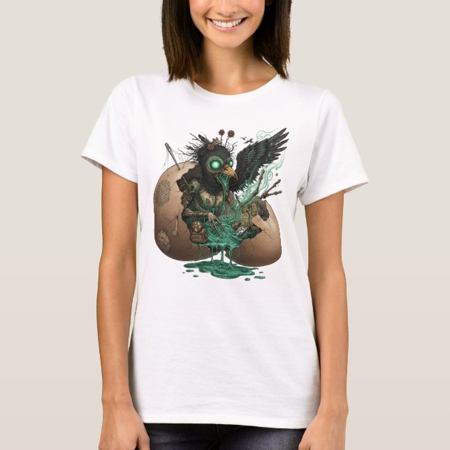 Förhäxad Korp i Äggskal T Shirt (Framsida)
