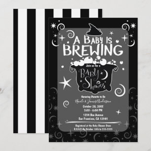 Förhäxande bryggande trollkarl Halloween baby show Inbjudningar