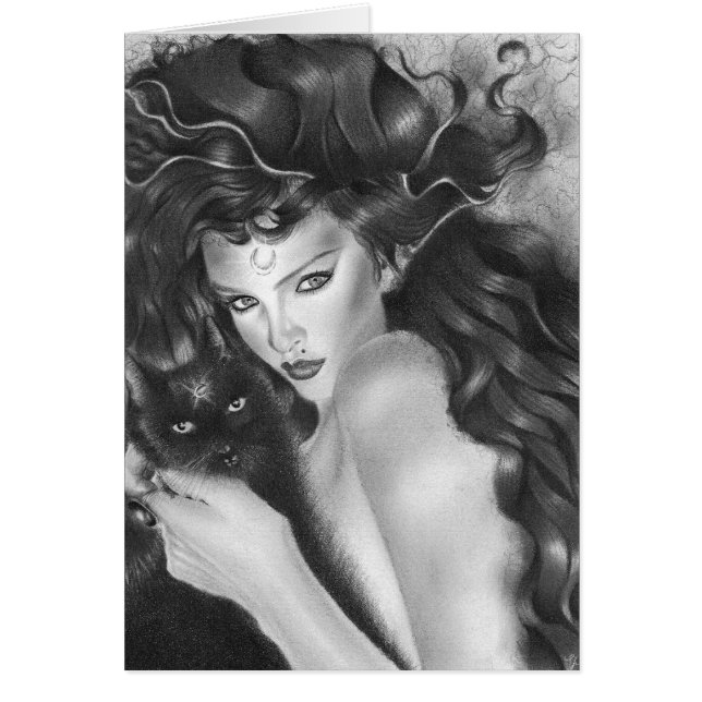 Förhäxat Kattunge-kort Hälsningskort (Framsidan)