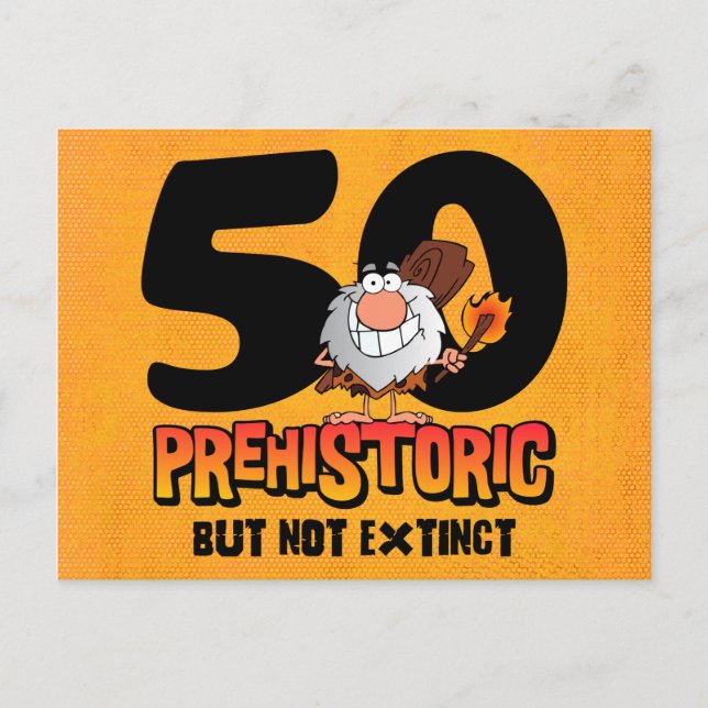Förhistorisk 50-dagars vykortsinbjudan inbjudan vykort (Framsida)