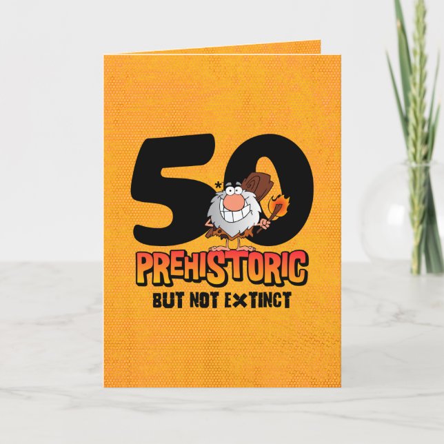 Förhistorisk 50:e födelsedag kort (Framsida)