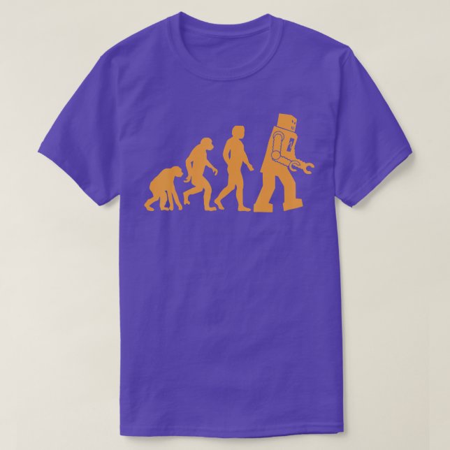 Förhistorisk apa till Monkey till Man till Robot E T Shirt (Design framsida)