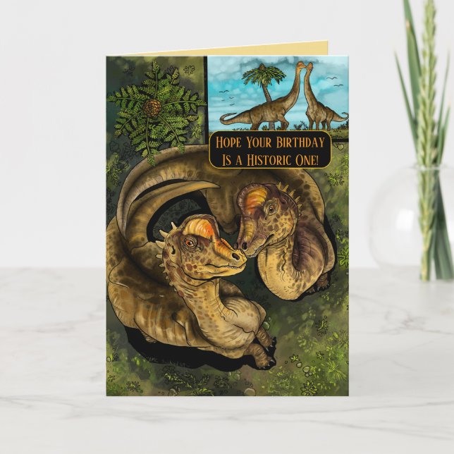 Förhistorisk Dino FödelsedagsKort Kort (Framsida)